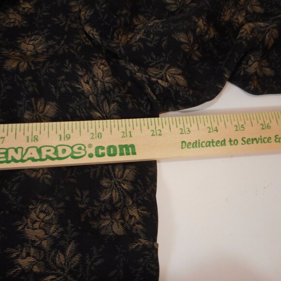 NWT Lane Bryant 100% Silk Women's 14/16 Button-up Blouse Poet Sleeve Dark Floral - Picture 6 of 12